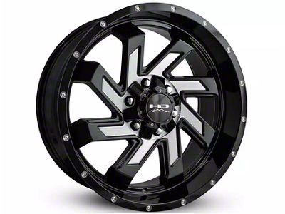 HD Off-Road Wheels SAW Gloss Black Milled Edges Wheel; 22x10; -10mm Offset (04-15 Titan)