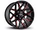 HD Off-Road Wheels Canyon Satin Black Milled with Red Clear 6-Lug Wheel; 20x9; 0mm Offset (05-15 Tacoma)