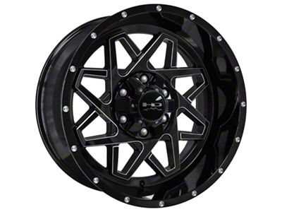 HD Off-Road Wheels Gridlock Gloss Black Milled 6-Lug Wheel; 20x10; -25mm Offset (05-15 Tacoma)