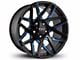 HD Off-Road Wheels Canyon Satin Black Milled with Blue Clear 6-Lug Wheel; 20x10; -25mm Offset (2024 Tacoma)