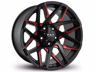 HD Off-Road Wheels Canyon Satin Black Milled with Red Clear 6-Lug Wheel; 20x10; -25mm Offset (2024 Tacoma)