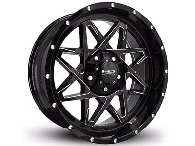 HD Off-Road Wheels Caliber Gloss Black Milled 6-Lug Wheel; 20x10; -25mm Offset (21-24 Bronco, Excluding Raptor)