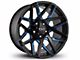HD Off-Road Wheels Canyon Satin Black Milled with Blue Clear Wheel; 20x9; 0mm Offset (21-24 Bronco, Excluding Raptor)