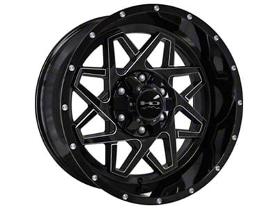 HD Off-Road Wheels Gridlock Gloss Black Milled 6-Lug Wheel; 20x10; -25mm Offset (21-24 Bronco, Excluding Raptor)