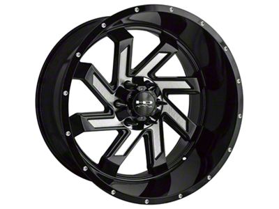 HD Off-Road Wheels SAW Gloss Black Milled 6-Lug Wheel; 22x12; -44mm Offset (21-24 Bronco, Excluding Raptor)