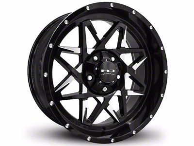 HD Off-Road Wheels Caliber Gloss Black Milled Wheel; 20x10 (20-24 Jeep Gladiator JT)