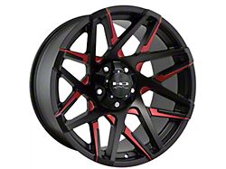 HD Off-Road Wheels Canyon Satin Black Milled with Red Clear Wheel; 20x10 (20-24 Jeep Gladiator JT)