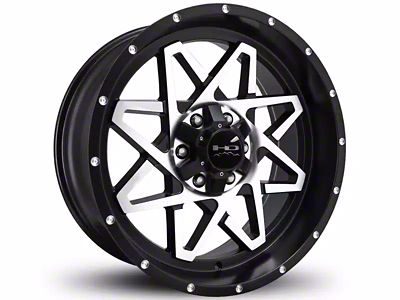 HD Off-Road Wheels Gridlock Satin Black Machined Wheel; 20x10; -25mm Offset (20-24 Jeep Gladiator JT)