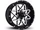 HD Off-Road Wheels Gridlock Satin Black Machined Wheel; 20x10; -25mm Offset (20-24 Jeep Gladiator JT)