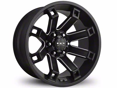 HD Off-Road Wheels Hollow Point Satin Black Milled 6-Lug Wheel; 20x10; -35mm Offset (16-23 Tacoma)