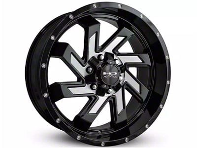 HD Off-Road Wheels SAW Gloss Black Milled Edges 6-Lug Wheel; 22x10; -10mm Offset (17-24 Titan)