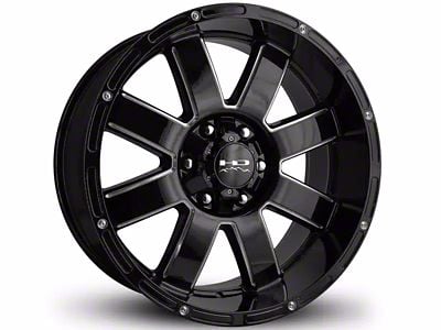 HD Off-Road Wheels 8 Point Gloss Black Milled 6-Lug Wheel; 20x9; -12mm Offset (16-24 Titan XD)