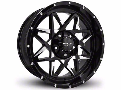 HD Off-Road Wheels Caliber Gloss Black Milled 6-Lug Wheel; 20x9; -10mm Offset (16-24 Titan XD)