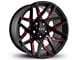 HD Off-Road Wheels Canyon Satin Black Milled with Red Clear Wheel; 20x10; -25mm Offset (22-24 Tundra)