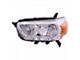 Headlights Depot Halogen Headlight; Driver Side (10-13 4Runner Limited, SR5 w/o Trail Package)