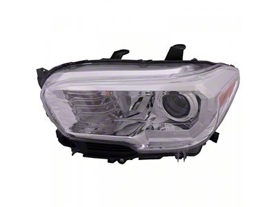 Headlights Depot Headlight; Driver Side; Chrome Housing; Clear Lens (16-18 Tacoma)