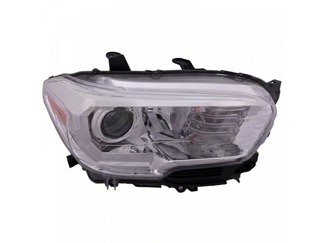 Headlights Depot Headlight; Passenger Side; Chrome Housing; Clear Lens (16-18 Tacoma)