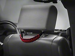 RedRock Headrest Paracord Grab Handles; Black and Red (07-24 Jeep Wrangler JK & JL)