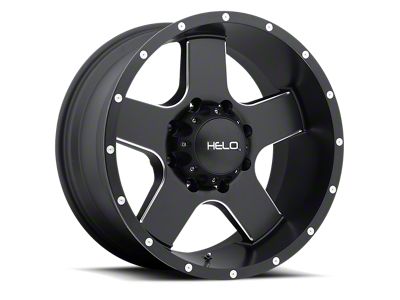 HELO HE886 Satin Black with Milled Spokes and Flange 6-Lug Wheel; 18x9; -12mm Offset (16-23 Tacoma)