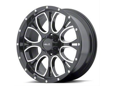 HELO HE879 Gloss Black Machined and Milled 6-Lug Wheel; 20x9; 18mm Offset (2024 Tacoma)