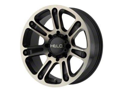 HELO HE904 Satin Black Machined with Dark Tint 6-Lug Wheel; 20x9; -12mm Offset (2024 Tacoma)