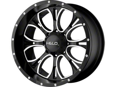 HELO HE879 Gloss Black Machined and Milled 6-Lug Wheel; 20x9; 18mm Offset (10-24 4Runner)