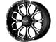 HELO HE879 Gloss Black Machined and Milled 6-Lug Wheel; 20x9; 18mm Offset (10-24 4Runner)