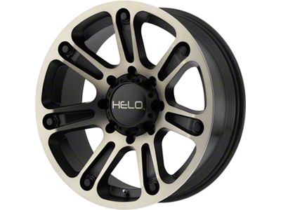 HELO HE904 Satin Black Machined with Dark Tint 6-Lug Wheel; 20x9; -12mm Offset (21-24 Bronco, Excluding Raptor)