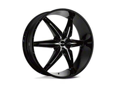 HELO HE866 Gloss Black with Removable Chrome Accents Wheel; 22x9.5; 35mm Offset (84-01 Jeep Cherokee XJ)