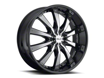 HELO HE875 Gloss Black with Removable Chrome Accents Wheel; 22x9.5; 38mm Offset (20-24 Jeep Gladiator JT)