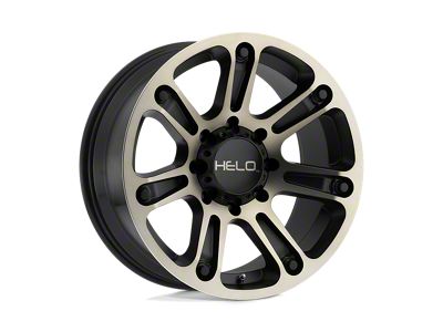 HELO HE904 Satin Black Machined Dark Tint Wheel; 17x9; 0mm Offset (20-24 Jeep Gladiator JT)