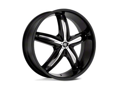 HELO HE844 Gloss Black with Removable Chrome Accents Wheel; 18x8; 40mm Offset (93-98 Jeep Grand Cherokee ZJ)