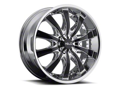 HELO HE875 Chrome with Gloss Black Accents Wheel; 28x10; 38mm Offset (93-98 Jeep Grand Cherokee ZJ)