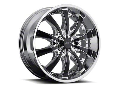 HELO HE875 Chrome with Gloss Black Accents Wheel; 24x9.5; 38mm Offset (99-04 Jeep Grand Cherokee WJ)