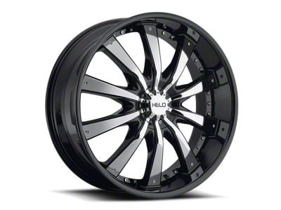 HELO HE875 Gloss Black with Removable Chrome Accents Wheel; 22x9.5; 38mm Offset (99-04 Jeep Grand Cherokee WJ)