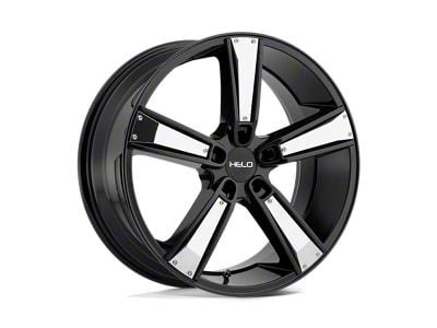 HELO HE899 Satin Black with Gloss Black and Chrome Inserts Wheel; 18x8; 38mm Offset (93-98 Jeep Grand Cherokee ZJ)