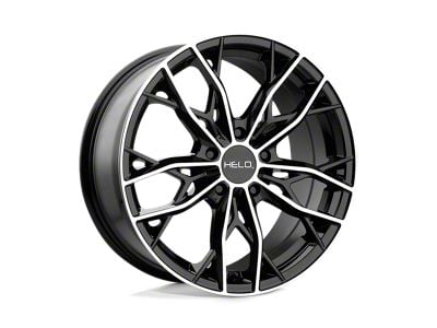 HELO HE907 Gloss Black Machined Wheel; 17x7; 38mm Offset (97-06 Jeep Wrangler TJ)