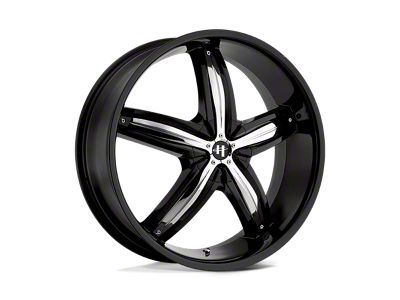 HELO HE844 Gloss Black with Removable Chrome Accents Wheel; 20x8; 38mm Offset (07-18 Jeep Wrangler JK)