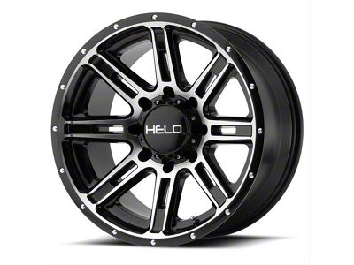 HELO HE900 Gloss Black Machined 6-Lug Wheel; 18x9; 0mm Offset (17-24 Titan)