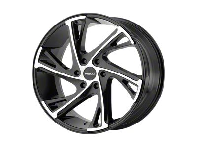 HELO HE903 Gloss Black Machined 6-Lug Wheel; 22x9; 30mm Offset (16-24 Titan XD)