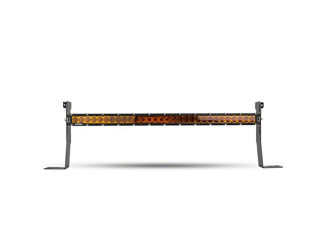 Heretic Studios 30-Inch LED Light Bar with Behind the Grille Mounting Brackets; Flood Beam; Amber Lens (10-24 4Runner)