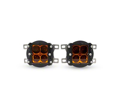 Heretic Studios Series 6 LED Fog Light Kit; Flood Beam; Amber Lens (21-25 Bronco w/ Plastic Front Bumper)