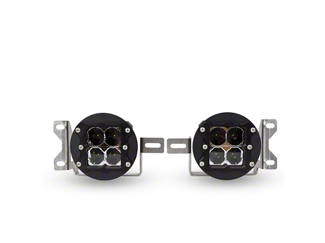 Heretic Studios Series 4 LED Fog Light Kit; Spot Beam; Clear Lens (18-24 Jeep Wrangler JL w/ Plastic Front Bumper)