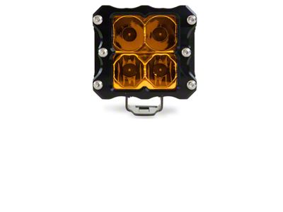 Heretic Studios 4-Inch Amber LED Pod Light; Flood Beam (Universal; Some Adaptation May Be Required)