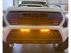 Heretic Studios Dual 6-Inch LED Light Bar with Behind the Grille Mounting Brackets; Combo Beam; Amber Lens (2024 Tacoma)