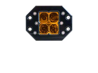 Heretic Studios Quattro Flush Mount Amber LED Pod Lights; Flood Beam (Universal; Some Adaptation May Be Required)