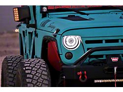 HID Projectos 7-Inch Monster Stage 2 LED Headlights; Black Housing; Clear Lens (97-18 Jeep Wrangler TJ & JK)