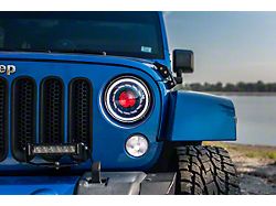 HID Projectos 7-Inch Turbine Stage 2 LED Headlights; Black Housing; Clear Lens (97-18 Jeep Wrangler TJ & JK)