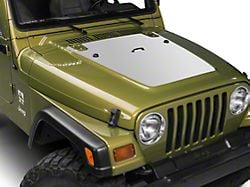 SEC10 Hood Decal; Silver (97-06 Jeep Wrangler TJ)