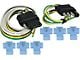 4-Wire Flat Connector Set with Splice-In Connectors; 48-Inch Vehicle Side/ 12-Inch Trailer Side